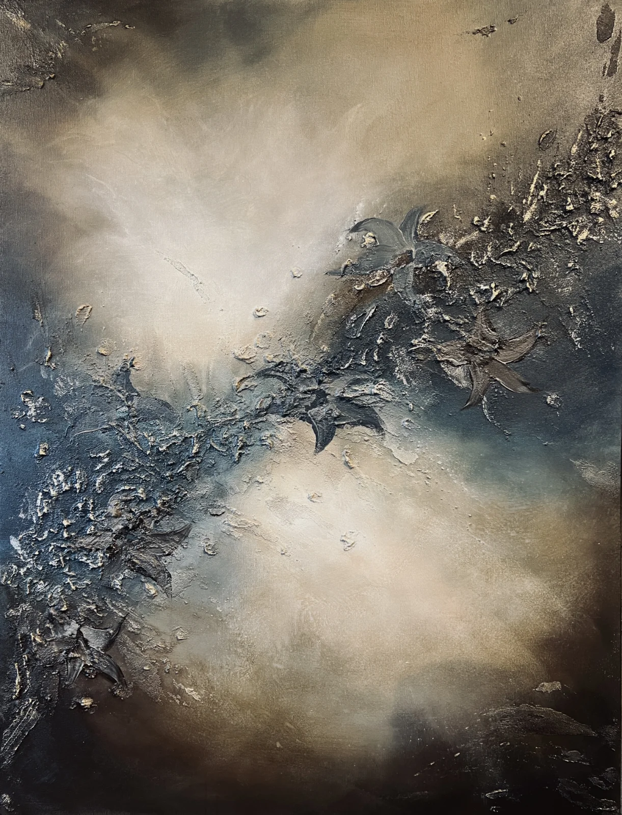 Emberwake Blue 65x85cm orginalverk av konstnären Madelene Stoor Staar Art, Sundsvall