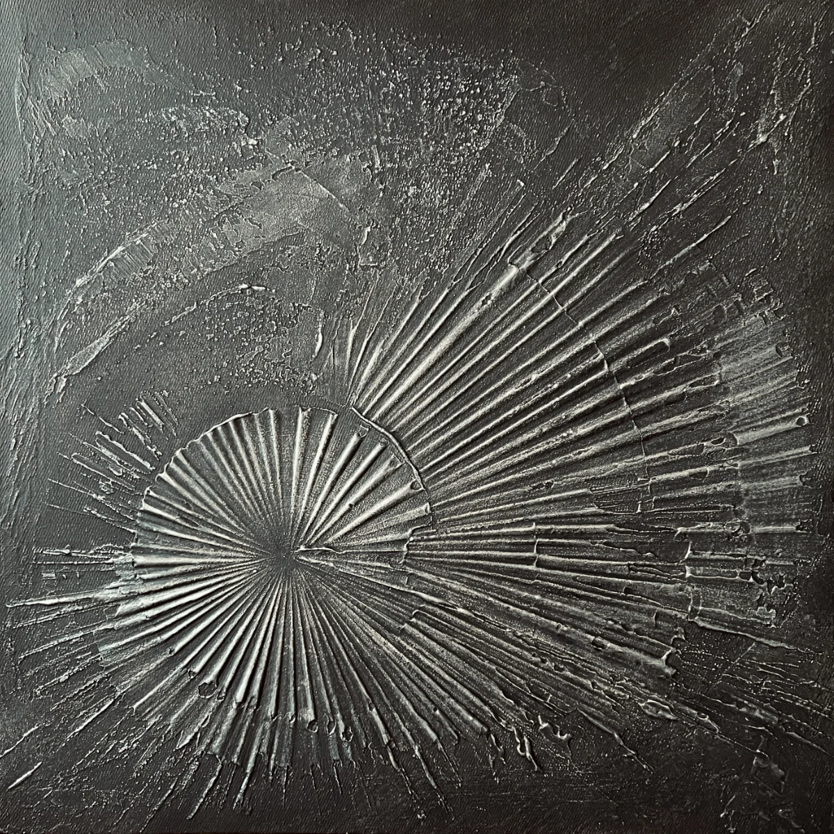 Fractured echoes 80x80cm orginalverk av konstnären Madelene Stoor Staar Art, Sundsvall