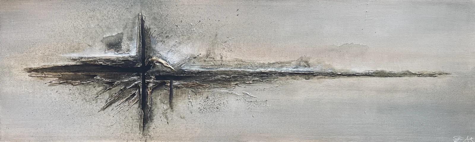 Fractured horizon 180x55cm orginalverk av konstnären Madelene Stoor Staar Art, Sundsvall