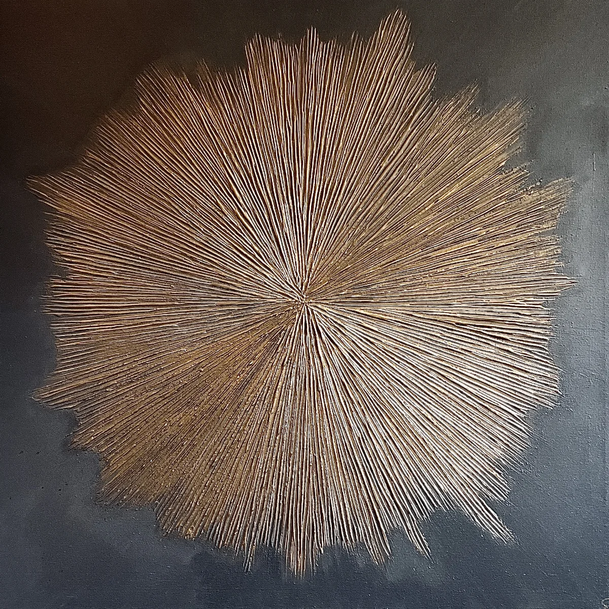 Golden flare 110x110cm orginalverk av konstnären Madelene Stoor Staar Art, Sundsvall
