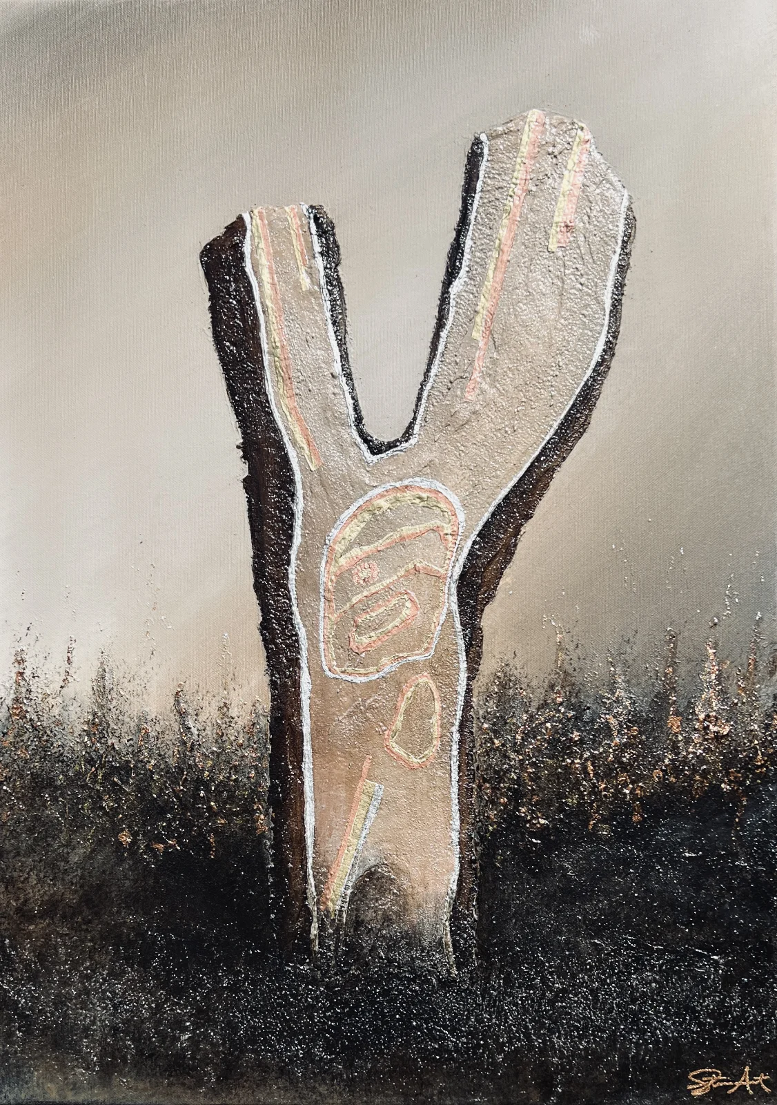 The guardian of timber and stream 50x70cm orginalverk av konstnären Madelene Stoor Staar Art, Sundsvall